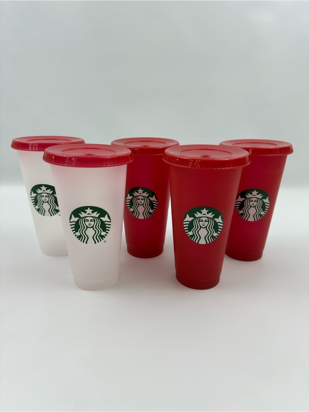Starbucks SDSU San Diego State Aztecs 5 Reusable Cold Cups 24oz NEW